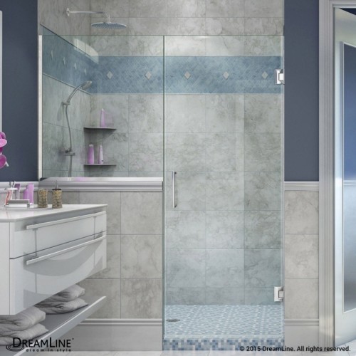 DreamLine Unidoor Plus 66 - 66 1/2 in. W x 72 in. H Hinged Shower Door in Chrome Finish