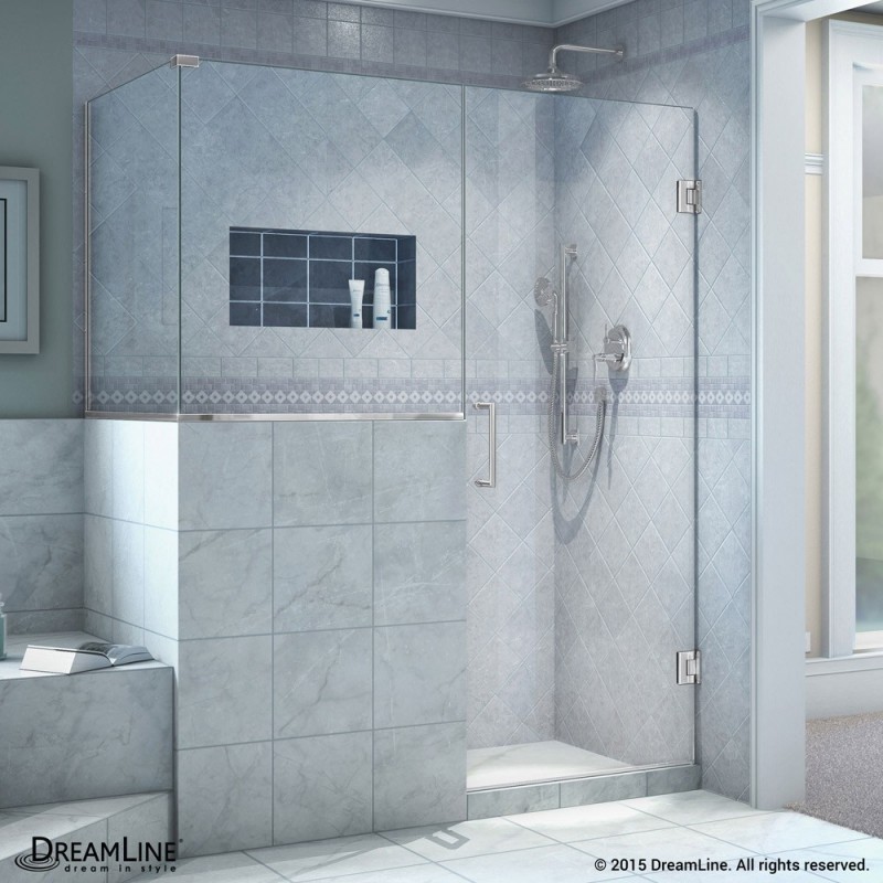 DreamLine Unidoor Plus 59 in. W x 30.375 in. D x 72 in. H Hinged Shower Enclosure in Chrome Finish