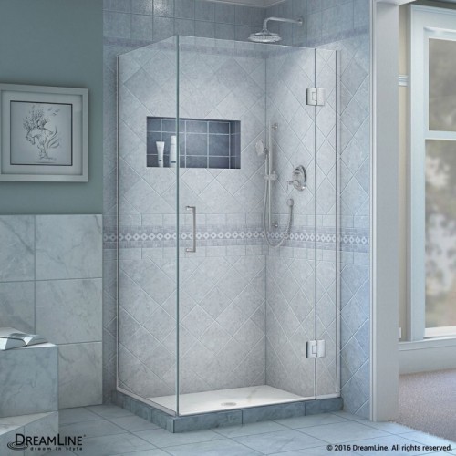 DreamLine Unidoor-X 30 in. W x 30.375 in. D x 72 in. H Hinged Shower Enclosure in Chrome Finish
