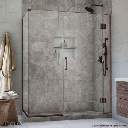 DreamLine Unidoor-X 57.5 in. W x 30.375 in. D x 72 in. H Hinged Shower Enclosure in Oil Rubbed Bronze Finish