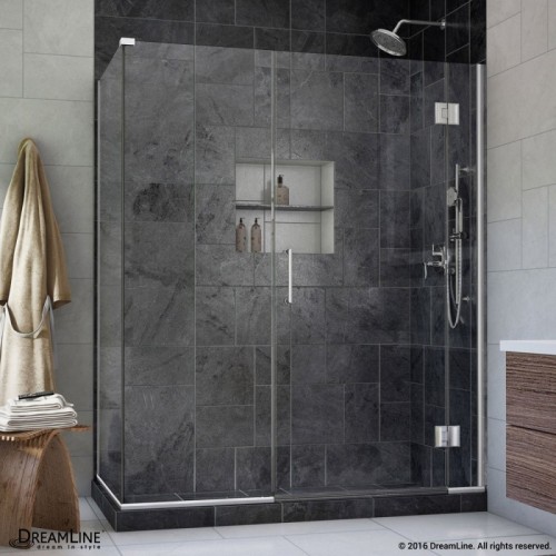 DreamLine Unidoor-X 58.5 in. W x 30.375 in. D x 72 in. H Hinged Shower Enclosure in Chrome Finish
