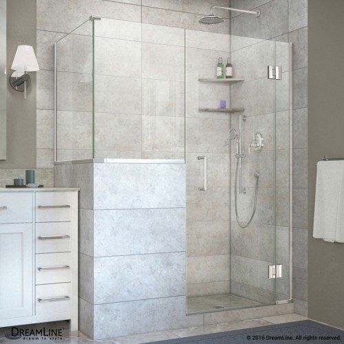 DreamLine Unidoor-X 59 in. W x 36.375 in. D x 72 in. H Hinged Shower Enclosure in Chrome Finish