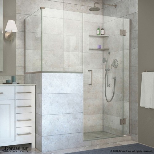 DreamLine Unidoor-X 48 in. W x 40.375 in. D x 72 in. H Hinged Shower Enclosure in Brushed Nickel Finish