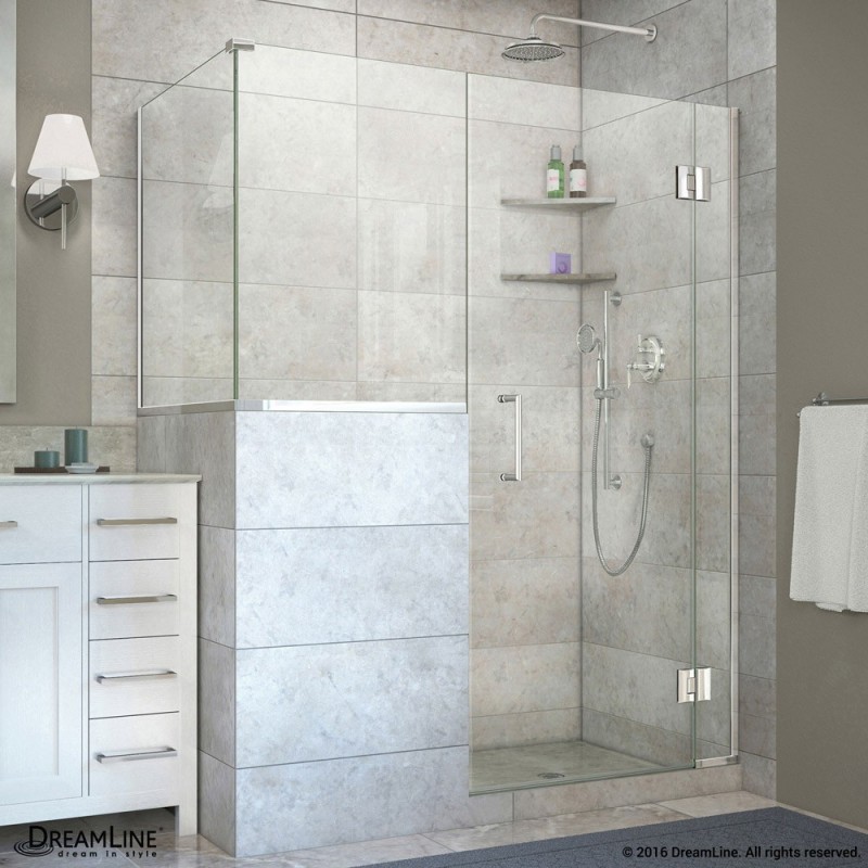 DreamLine Unidoor-X 57 in. W x 40.375 in. D x 72 in. H Hinged Shower Enclosure in Chrome Finish