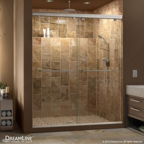 DreamLine Charisma 44 - 48 in. W x 76 in. H Bypass Sliding Shower Door in Brushed Nickel Finish