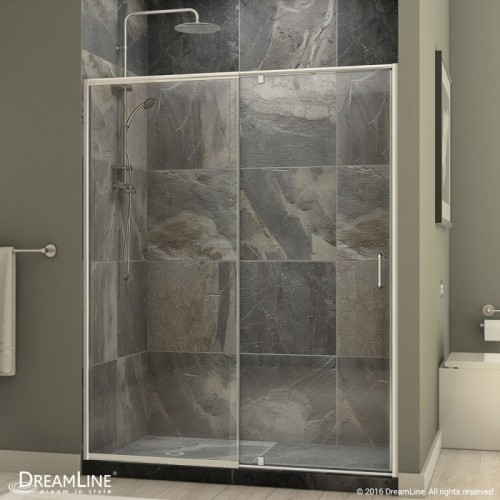 DreamLine Flex 56 - 60 in. W x 72 in. H Pivot Shower Door in Chrome Finish