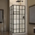 DreamLine French Corner 34-1/2 in. W x 34-1/2 in. D x 72 in. H Sliding Shower Enclosure in Satin Black Finish