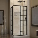 DreamLine French Corner 34-1/2 in. W x 34-1/2 in. D x 72 in. H Sliding Shower Enclosure in Satin Black Finish