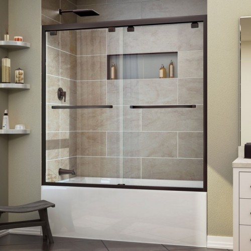 DreamLine Encore 56 - 60 in. W x 58 in. H Bypass Sliding Tub Door in Oil Rubbed Bronze Finish