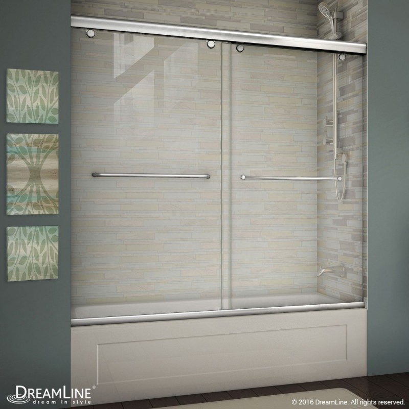 DreamLine Charisma 56 - 60 in. W x 58 in. H Bypass Sliding Tub Door in Chrome Finish