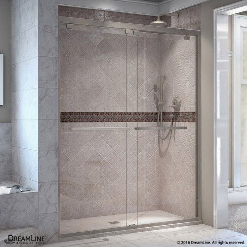 DreamLine Encore 50 - 54 in. W x 76 in. H Bypass Sliding Shower Door in Brushed Nickel Finish