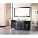 Waterfall 72" Double Sink Vanity Set in Espresso