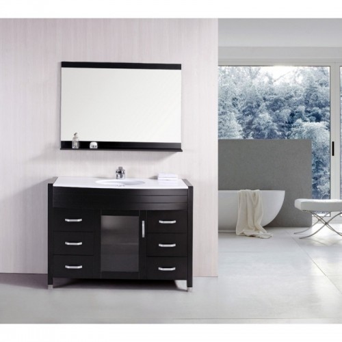 Waterfall 48" Single Sink Vanity Set w/ White Top