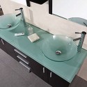 Portland 61" Double Sink - Wall Mount Vanity Set in Espresso