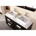 Francesca 55" Double Sink Vanity Set in Espresso
