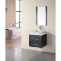 Portland 24" Single Sink - Wall Mount Vanity Set in Espresso w/ White Marble Top
