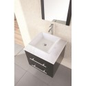 Portland 24" Single Sink - Wall Mount Vanity Set in Espresso w/ White Marble Top