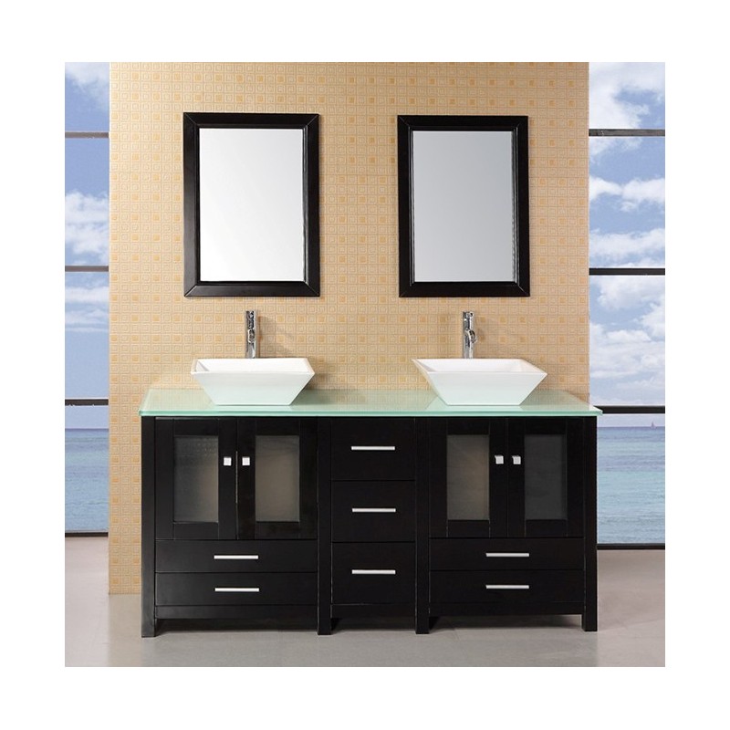 Arlington 61" Double Sink Vanity Set in Espresso