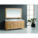 London 72" Double Sink Vanity Set in Honey Oak Finish