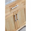 London 72" Double Sink Vanity Set in Honey Oak Finish