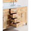 London 72" Double Sink Vanity Set in Honey Oak Finish