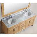 London 72" Double Sink Vanity Set in Honey Oak Finish