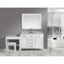 London 42" Single Sink Vanity Set in White Finish with One Make-up table in White
