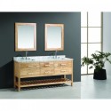 London 72" Double Sink Vanity Set in Oak Finish