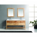London 72" Double Sink Vanity Set in Oak Finish