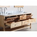 London 72" Double Sink Vanity Set in Oak Finish