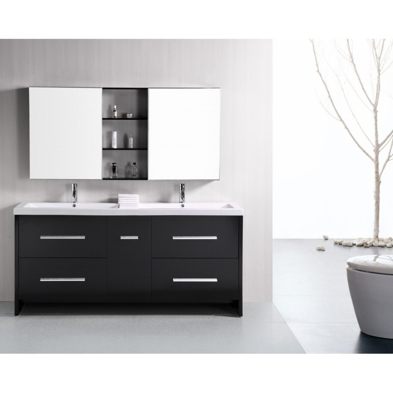 Perfecta 72' Double Sink Vanity Set in Espresso