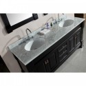Marcos 72" Double Sink Vanity Set with Carrara White Marble Countertop in Espresso