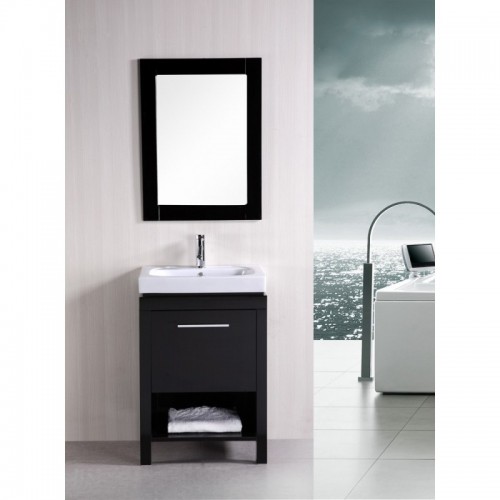 New York 24" Single Sink Vanity Set in Espresso