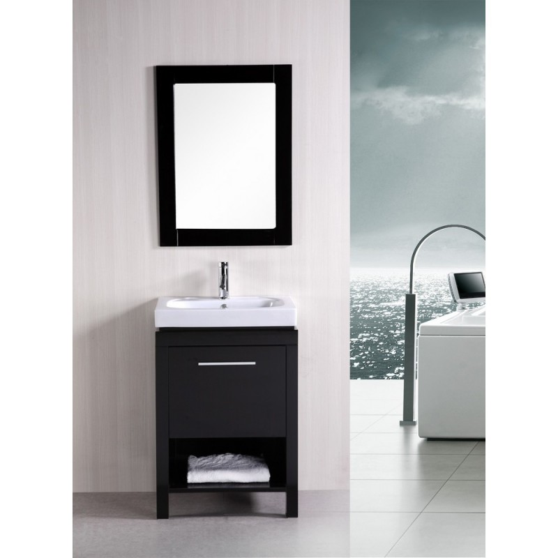 New York 24" Single Sink Vanity Set in Espresso
