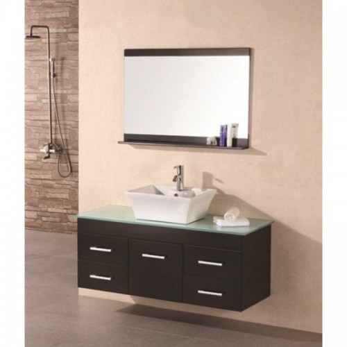 Madrid 48" Single Sink - Wall Mount Vanity Set in Espresso