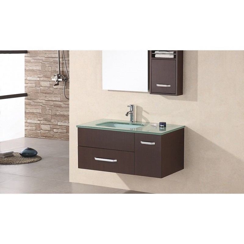 Christine 35" Single Sink - Wall Mount Vanity Set in Espresso