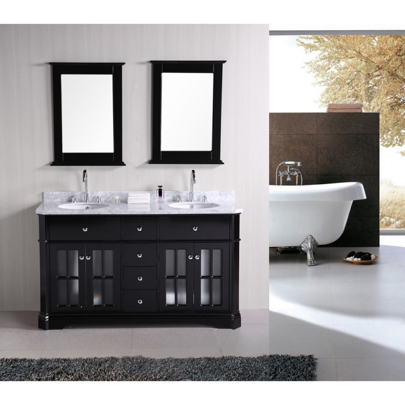 Imperial 60" Double Sink Vanity Set in Espresso