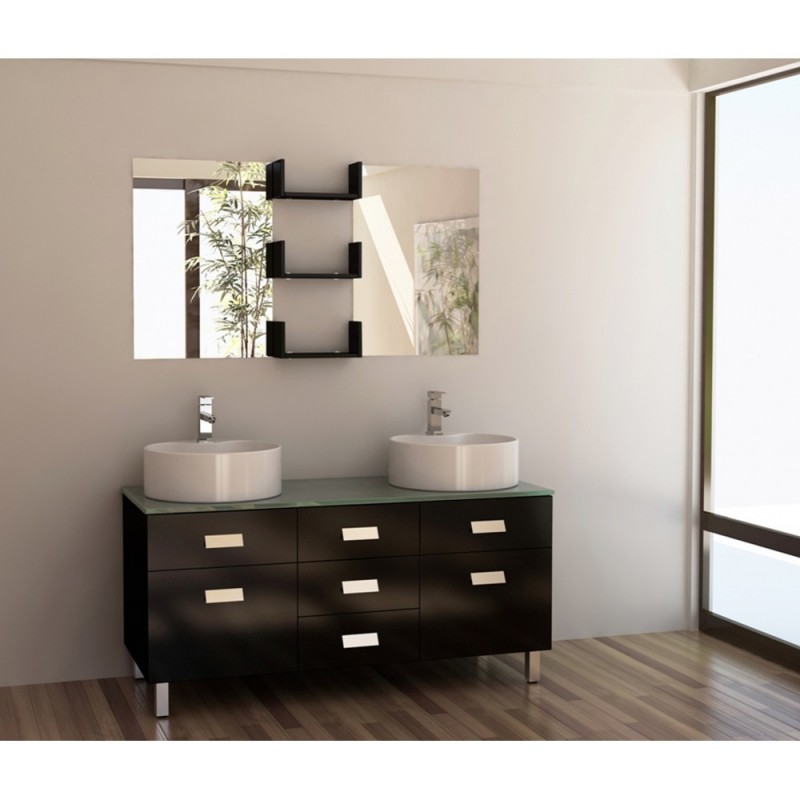 Wellington 55" Double Sink Vanity Set in Espresso