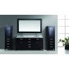 Design Element London 72" Double Sink Vanity Set in Espresso with Two matching linen cabinet in espresso