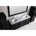 Design Element London 72" Double Sink Vanity Set in Espresso with Two matching linen cabinet in espresso