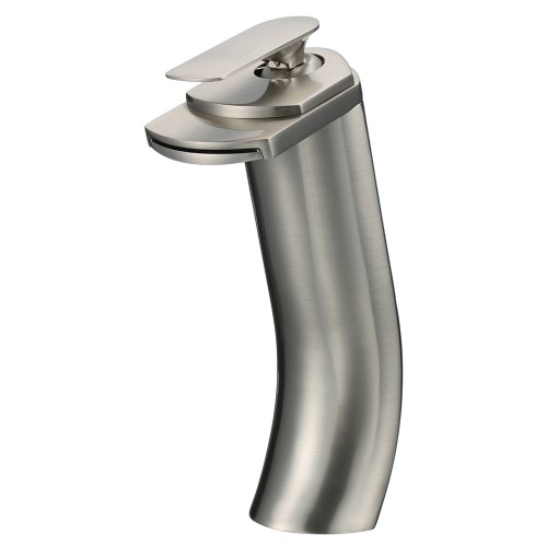 Merlion 81H18-BN Tall Single Hole Mount Bathroom Faucet in Brushed Nickel by Alya Bath